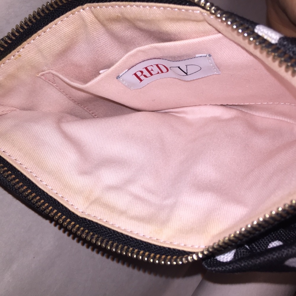 nwt auth (RED) VALENTINO navy/white POLKA DOT BOW - Picture 6 of 8